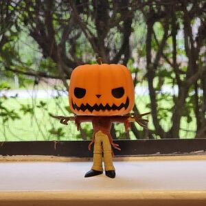 Pumpkin Head Scarecrow Figure